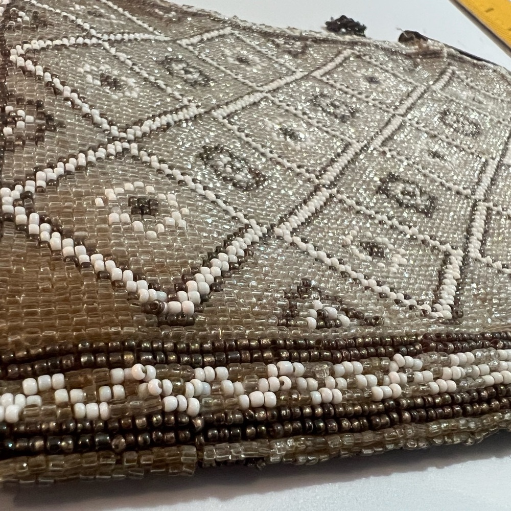 Large Antique Art Deco Ornate Beaded Purse Bag 1920's - Picture 4 of 8